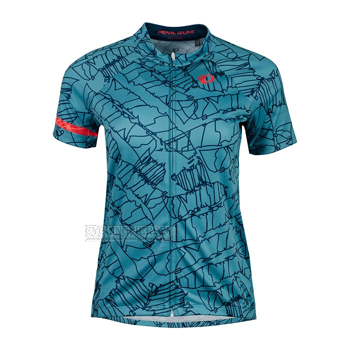 2022 Cycling Jersey Women Pearl Izumi Sky Blue Short Sleeve and Bib Short